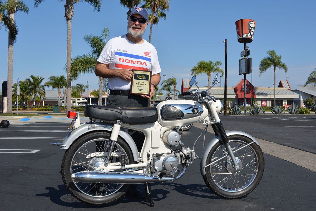 Perry Edwards of Garden Grove with his 1966 Honda S90