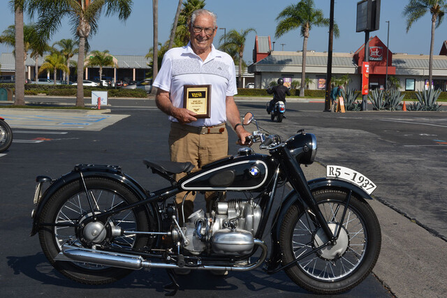 Hans Peters of San Clemente with his 1937 BMW R5