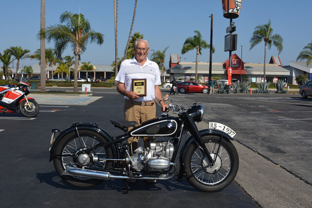 Hans Peters of San Clemente with his 1937 BMW R5