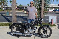Jeff McCoy of Huntington Beach with his 1946 Triumph 3T